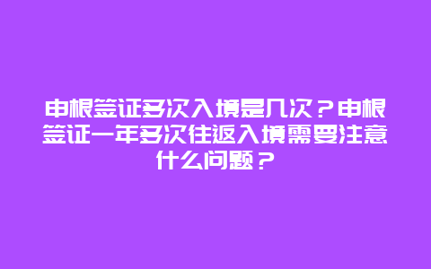 申根签证多次入境是几次？申根签证一年多次往返入境需要注意什么问题？