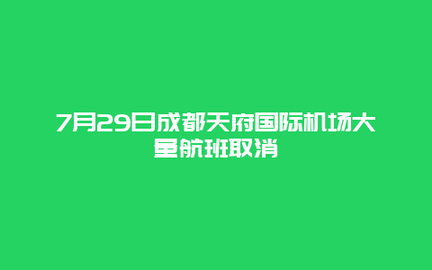 7月29日成都天府国际机场大量航班取消