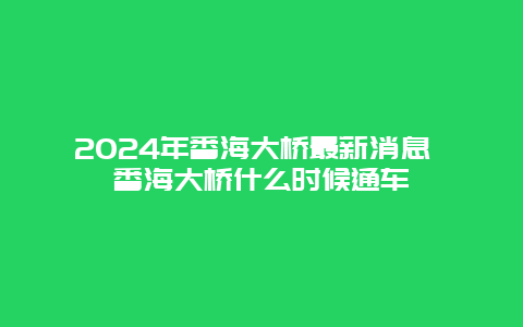 2024年番海大桥最新消息 番海大桥什么时候通车