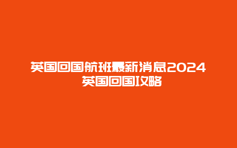 英国回国航班最新消息2024 英国回国攻略
