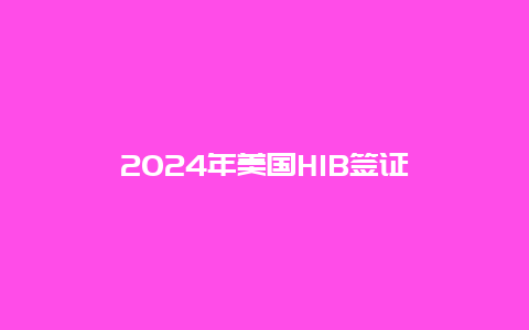 2024年美国H1B签证