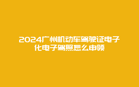 2024广州机动车驾驶证电子化电子驾照怎么申领