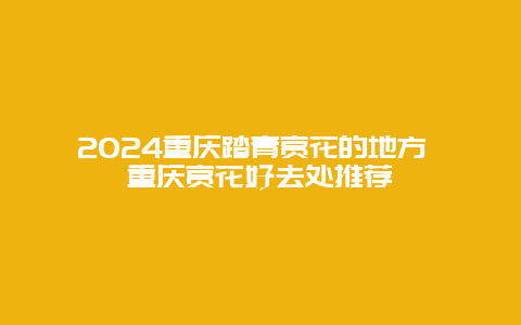 2024重庆踏青赏花的地方 重庆赏花好去处推荐