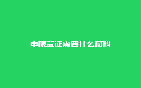 申根签证需要什么材料
