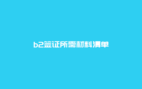 b2签证所需材料清单