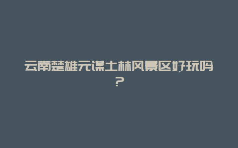 云南楚雄元谋土林风景区好玩吗？