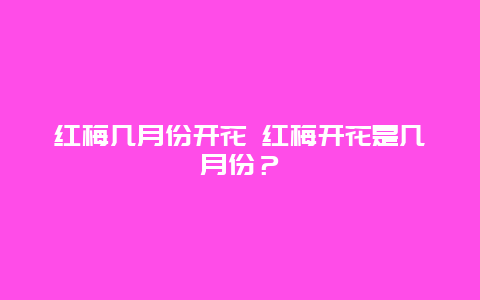 红梅几月份开花 红梅开花是几月份？