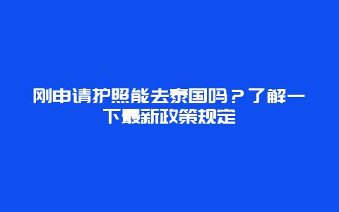 刚申请护照能去泰国吗？了解一下最新政策规定
