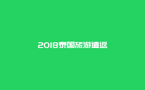 2018泰国旅游遣返