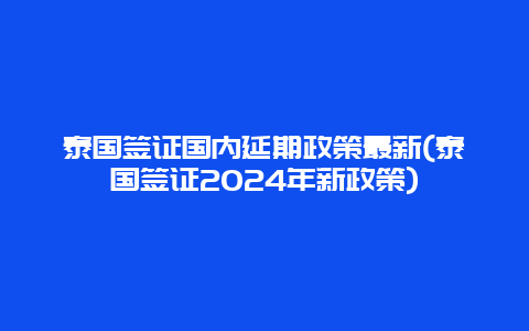 泰国签证国内延期政策最新(泰国签证2024年新政策)