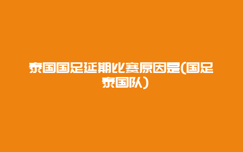 泰国国足延期比赛原因是(国足 泰国队)