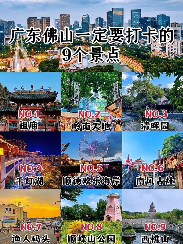 顺德景区旅游景点排名前十
