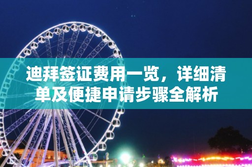 迪拜签证费用一览，详细清单及便捷申请步骤全解析