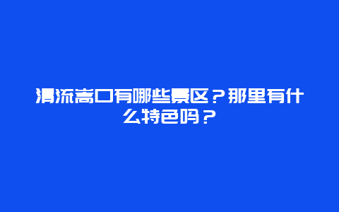 清流嵩口有哪些景区？那里有什么特色吗？