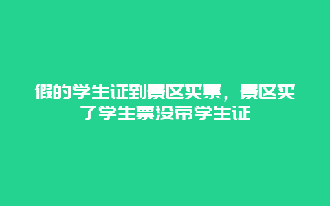 假的学生证到景区买票，景区买了学生票没带学生证