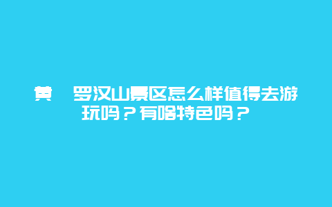 黄陂罗汉山景区怎么样值得去游玩吗？有啥特色吗？