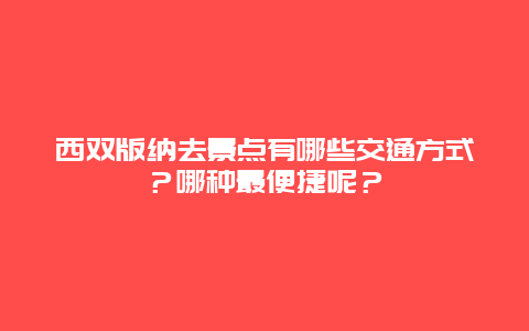 西双版纳去景点有哪些交通方式？哪种最便捷呢？